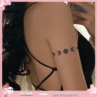 Safe Temporary Tattoo Adhesive 1 Sheet Waterproof Moon Pattern Easy Apply Long-lasting Plant-based Fake Tattoos Body Art