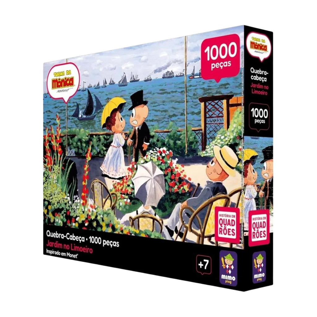 Quebra-Cabeça O Jardim de Monet Turma da Mônica 1000 peças Mimo Toys - 61243