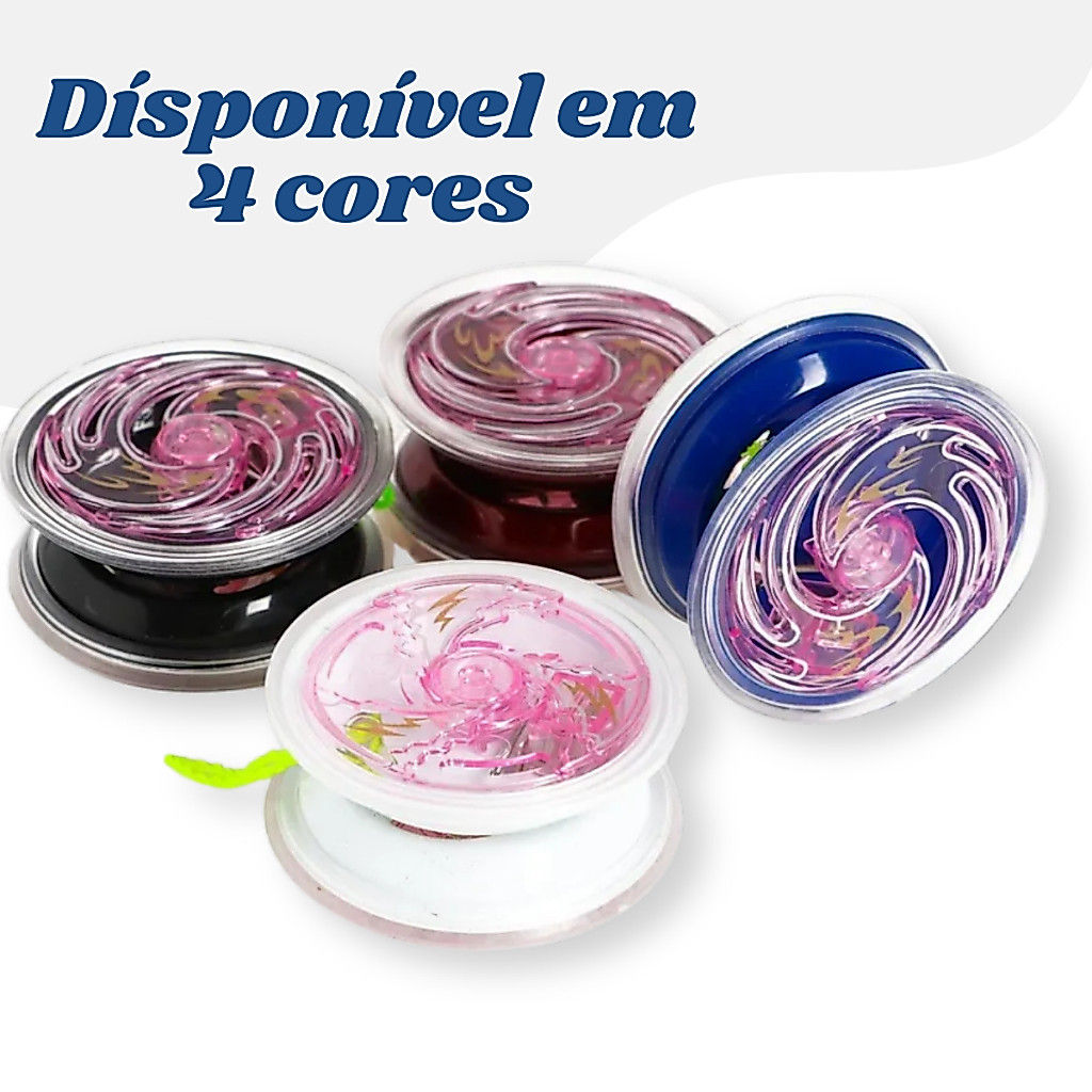 Brinquedo Ioiô Yoyo Profissional de Metal Rolamento Speed Proteção em Silicone e Luz de LED