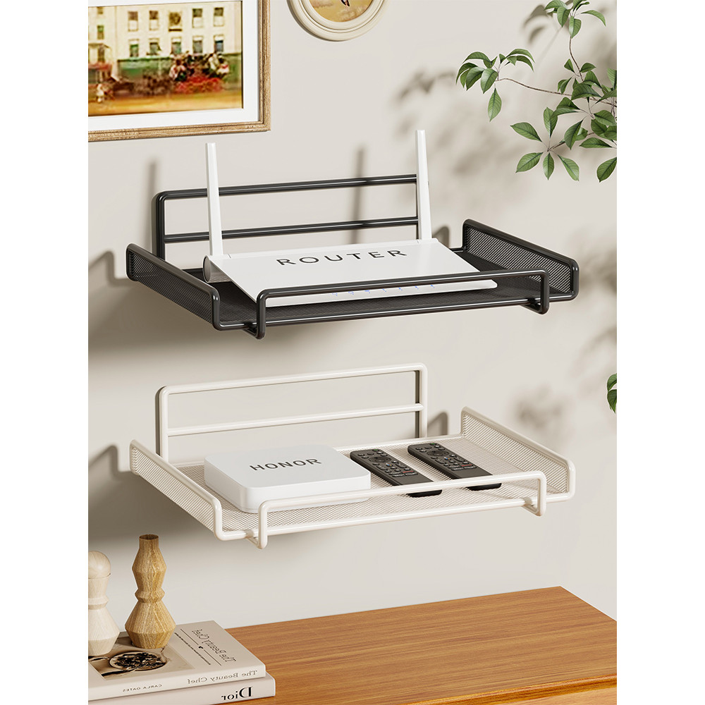 Rack de roteador de parede multifuncional TV caixa superior colocação rack sem perfuração fixado na parede caixa de arma