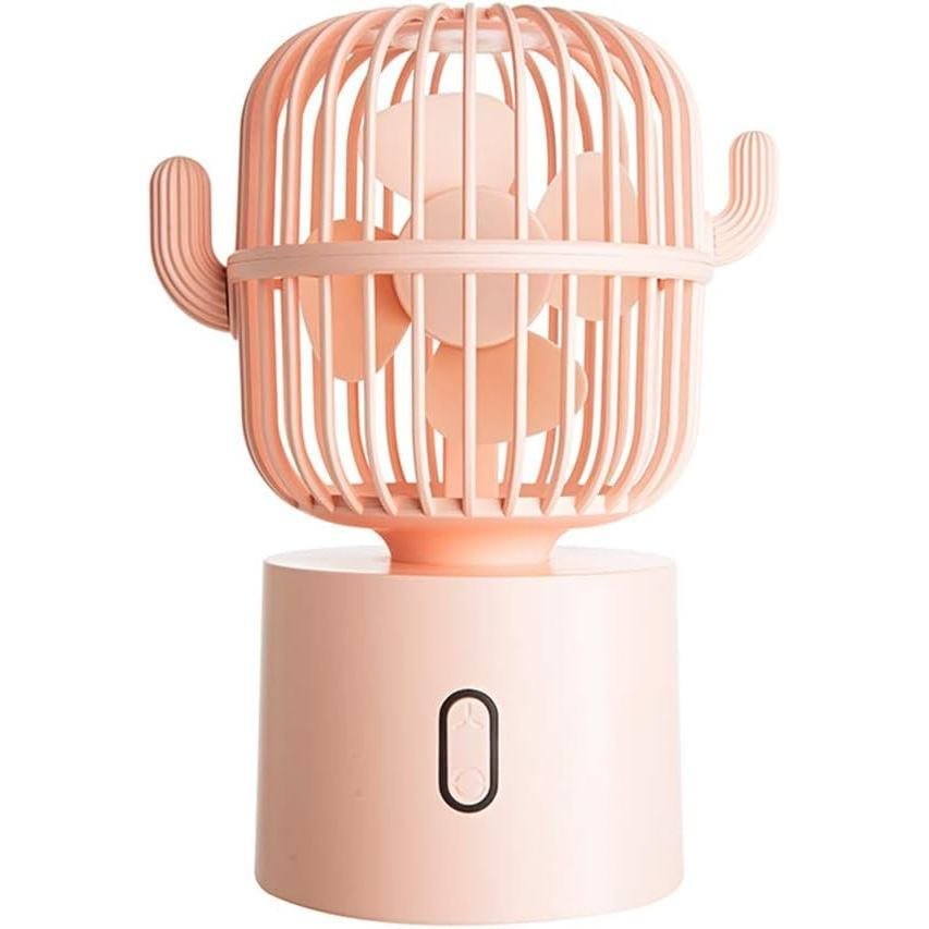 Ventilador de mesa USB BEISHIDA, ventilador pessoal, Mini Ventilador Portátil Cactus80 com Rotação Automática, 3 velocid