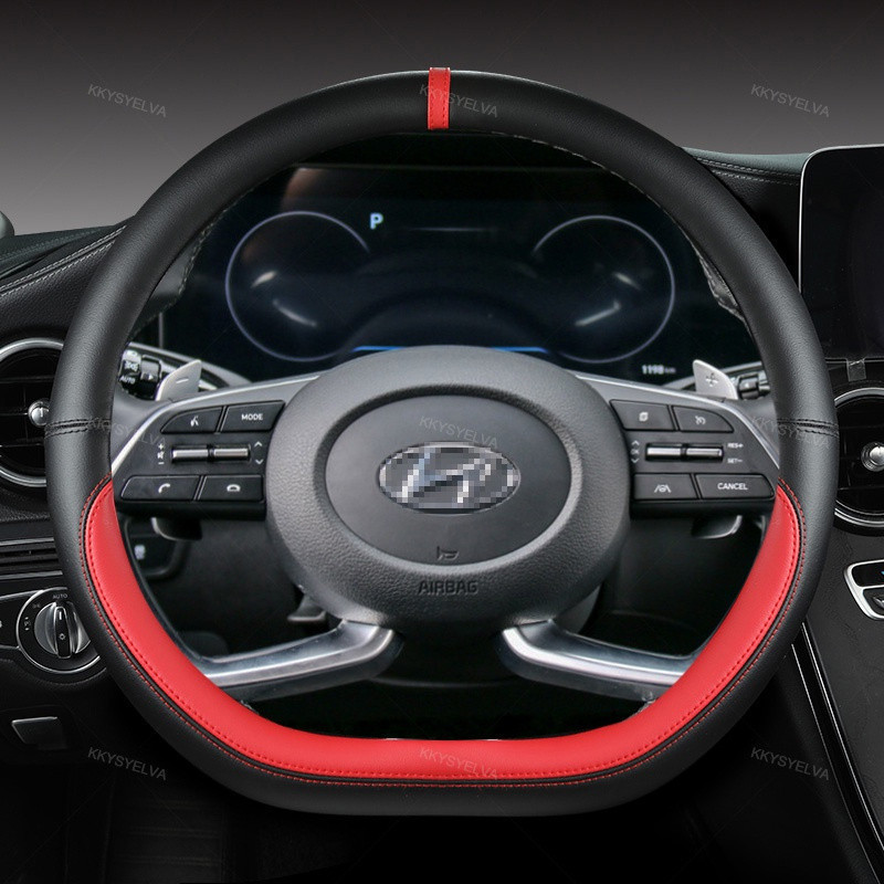 Capa de Volante em Couro Microfibra Formato D para Hyundai Creta II 2021 2022 Acessórios Automotivos IX9R UHWP