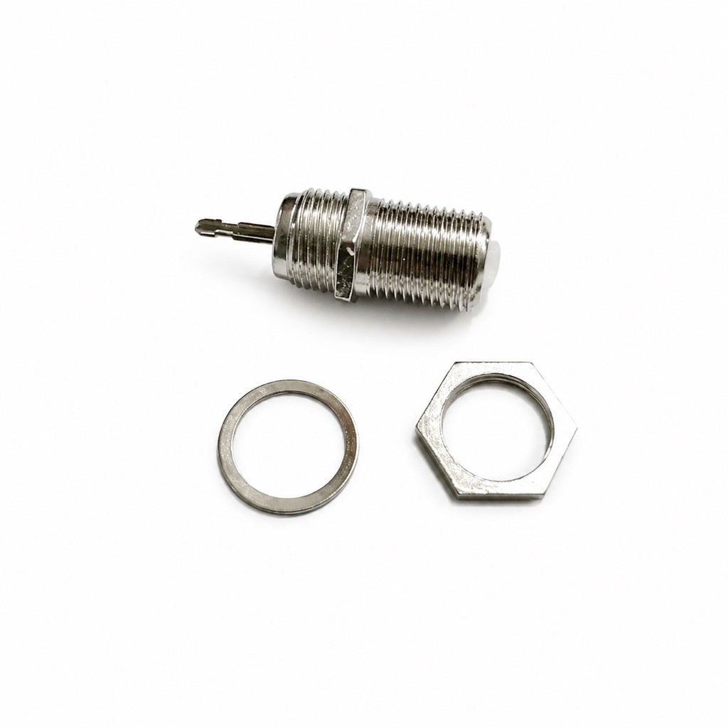 Tomada Tipo F Metal de Embutir para TV Digital e Cabo 75 Ohms 26.034