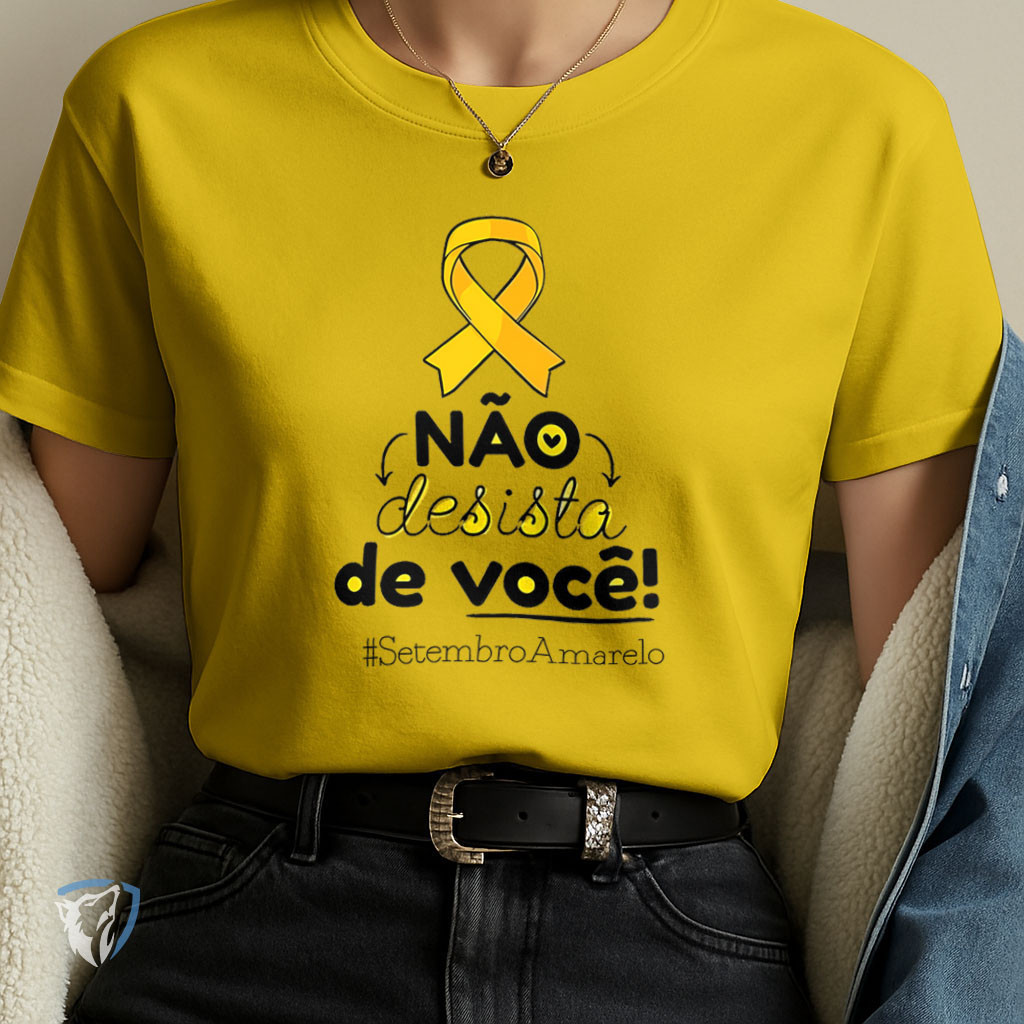 Camiseta camisa Feminina Estampada Setembro Amarelo | Frase de Força e Apoio