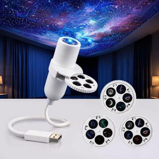 Projetor de Luz Noturna Céu Estrelado Galáxia, Plug and Play, 360 °   Projetor Ajustável de Galáxia e Oceano em HD para 