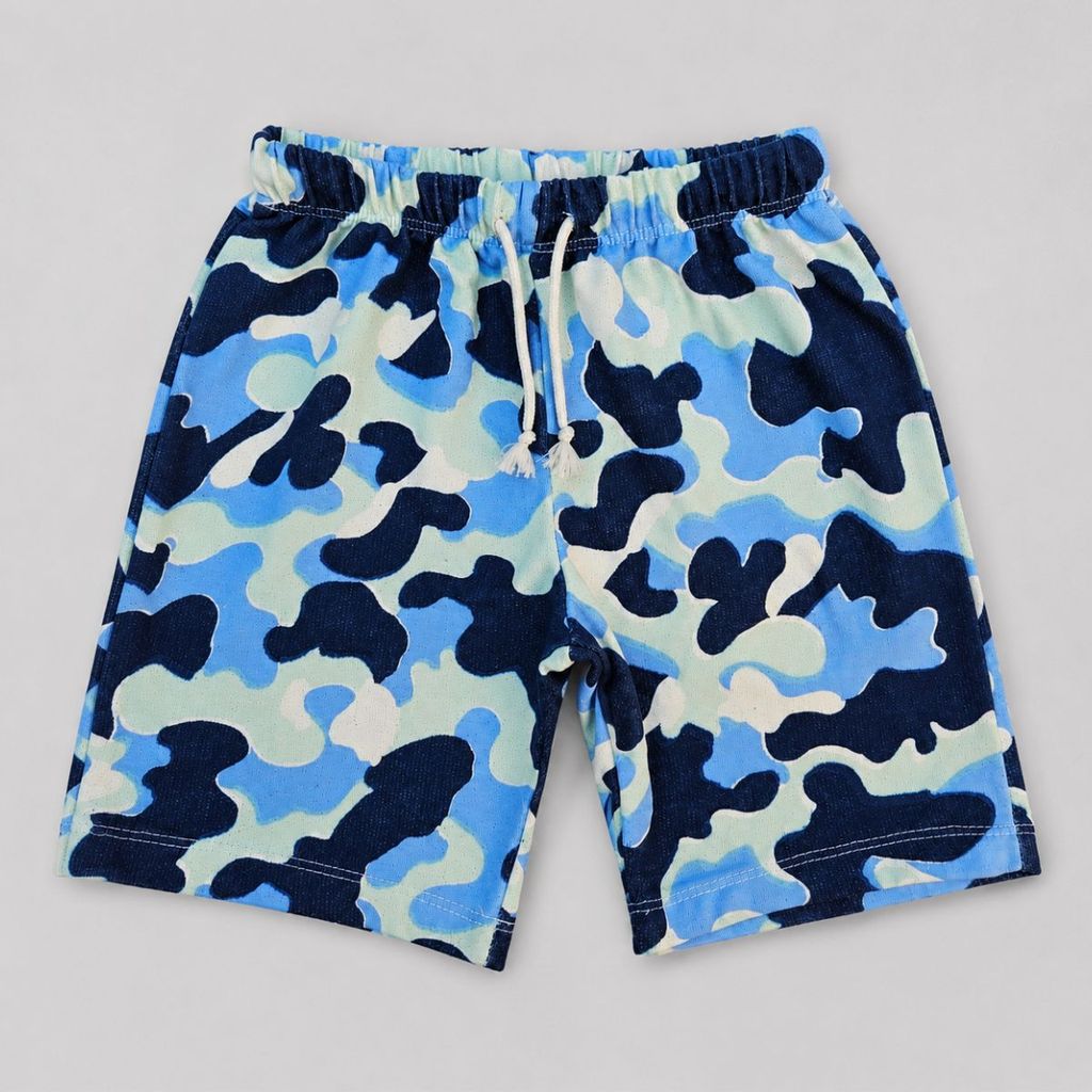 Bermuda Infantil Menino Camuflada Moletinho com Cordão Shorts Masculino