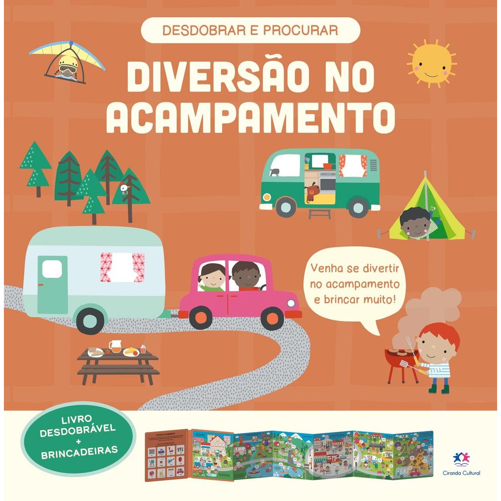 Livro Diversão no acampamento - Livro desdobrável brincadeiras - Ciranda Cultural