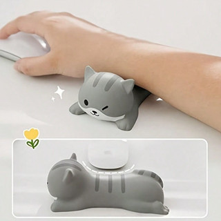 Descanso De Pulso De Gato Fofo Com Mouse Pad Suporte Ergonômico Para Mesa De Computador Design De Ascensão Lenta Materia