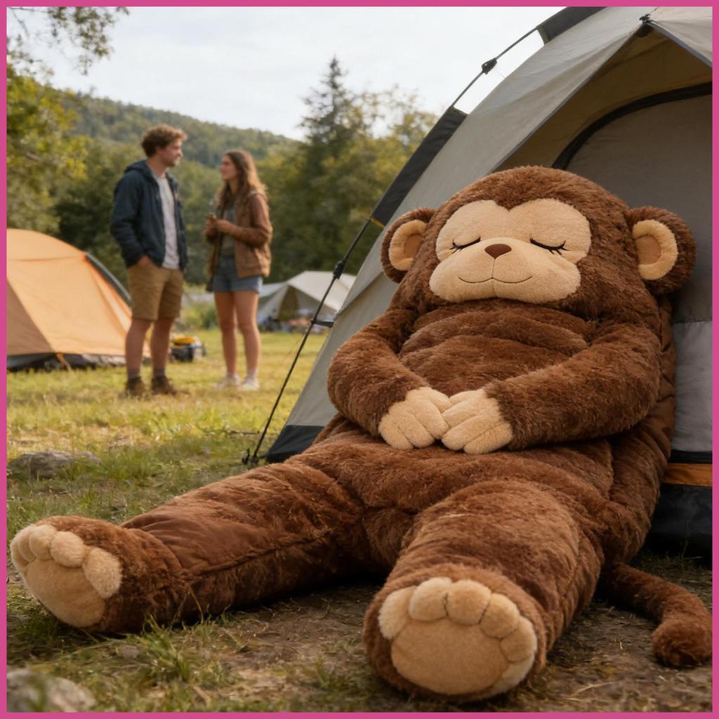 Saco De Dormir Para Adultos , Quente , Lavável À Máquina , Adorável , Com Tema De Macaco , Acampamento , Viagem , Hotel 