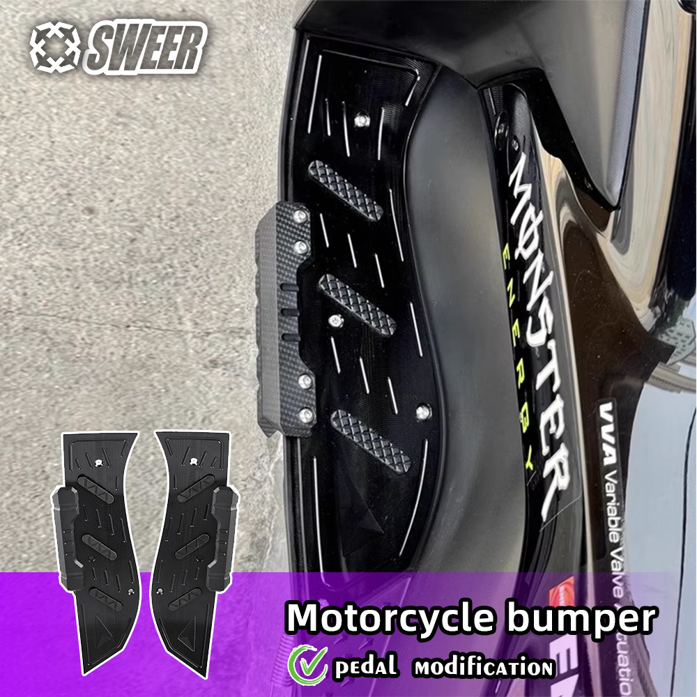 Sweeer Para YAMAHA NVX AEROX 155 V2 2021-2024 CNC Liga De Alumínio Pedal Anti Acidente Borracha Apoio Os Pés Peças Modif