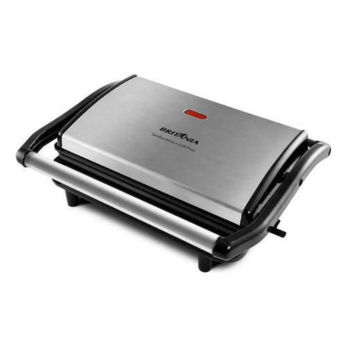 Britânia Grill E Sanduicheira 850w 2 Em1 Bgr27i 110v Preto/ Preto/inox 127v