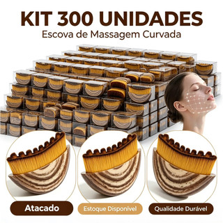 Kit 300 Unidades Escova Facial Massageadora Drenagem Linfática Rosto, Cerdas Macias, Auxiliar Skincare,