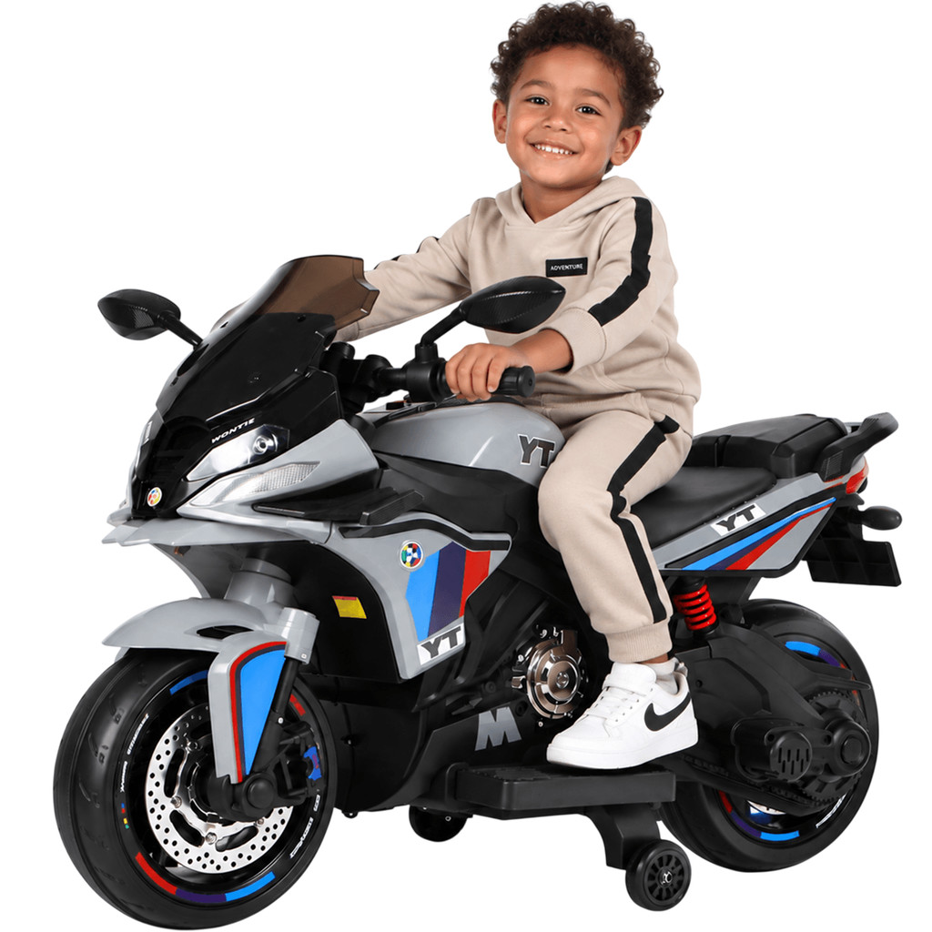 Moto Elétrica Infantil Com LED e Som Bang Toys Atlas Cinza 12V