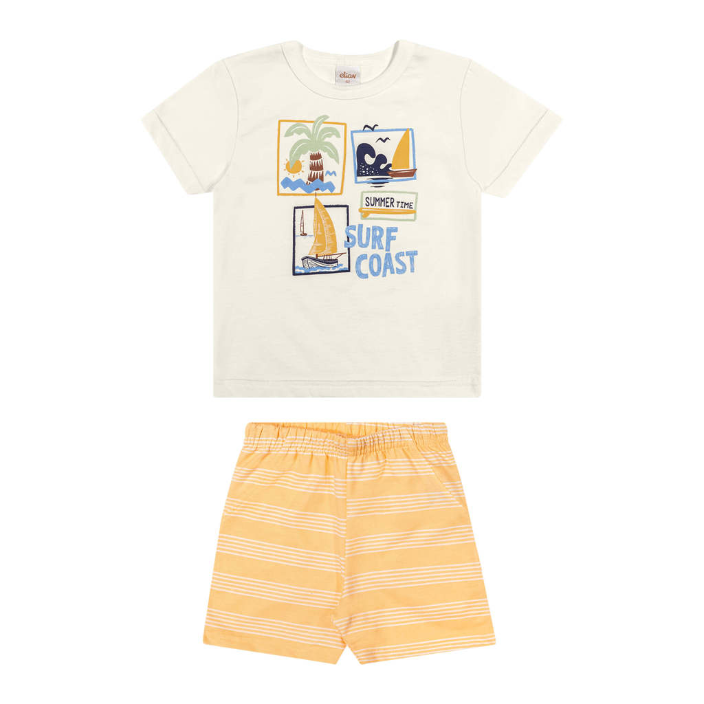 Conjunto Infantil Menino Surf Coast Elian Bege