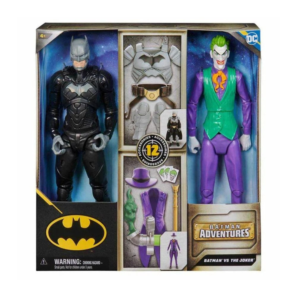 Conjunto de Figuras Articuladas - Batman vs Coringa - Batman Adventures - DC Comics - Sunny