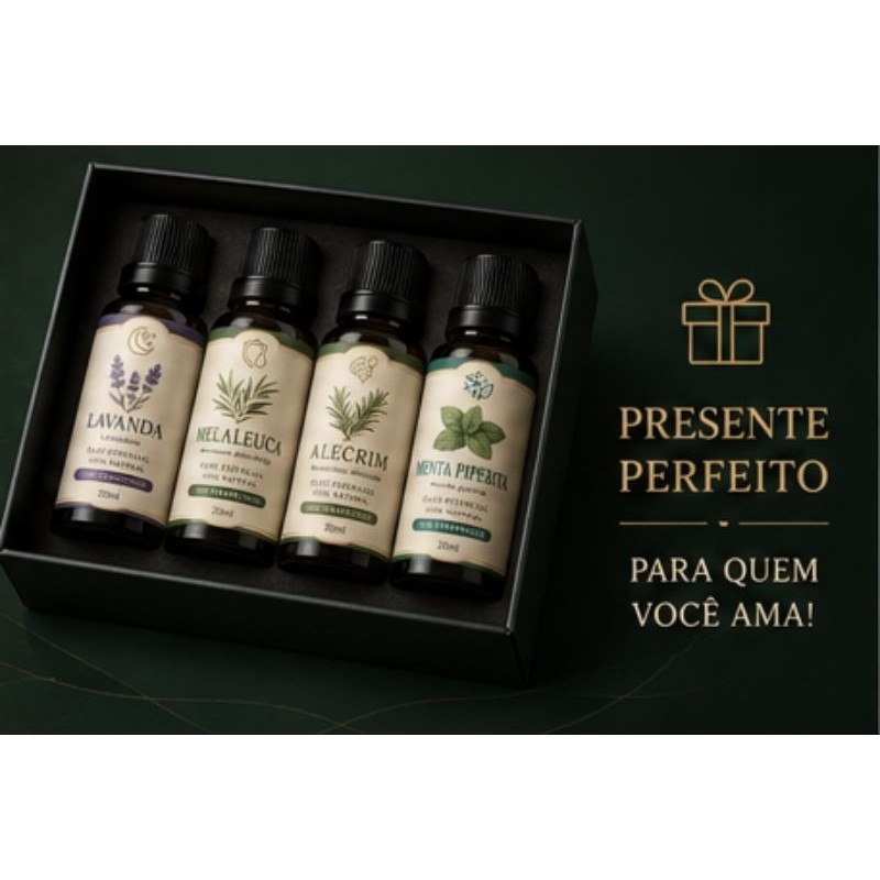 Kit 4 Óleos Vegetal 20ml Lavanda, Melaleuca, Alecrim, Menta Piperita 100% Natural Aromaterapia — imagem 2 de 2
