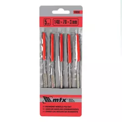 Jogo Limas Agulha Diamantada 140X70X3mm 5 Peças Precisão Mtx