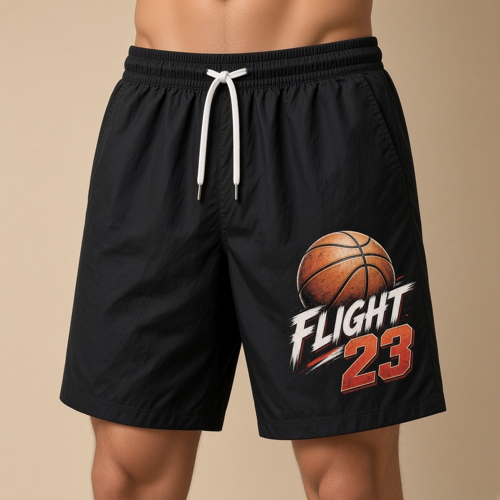Short Moda Praia Masculino Bermuda Verão Tec Tell Bola Flight 23 Academia Treino Corrida Musculacao Fit