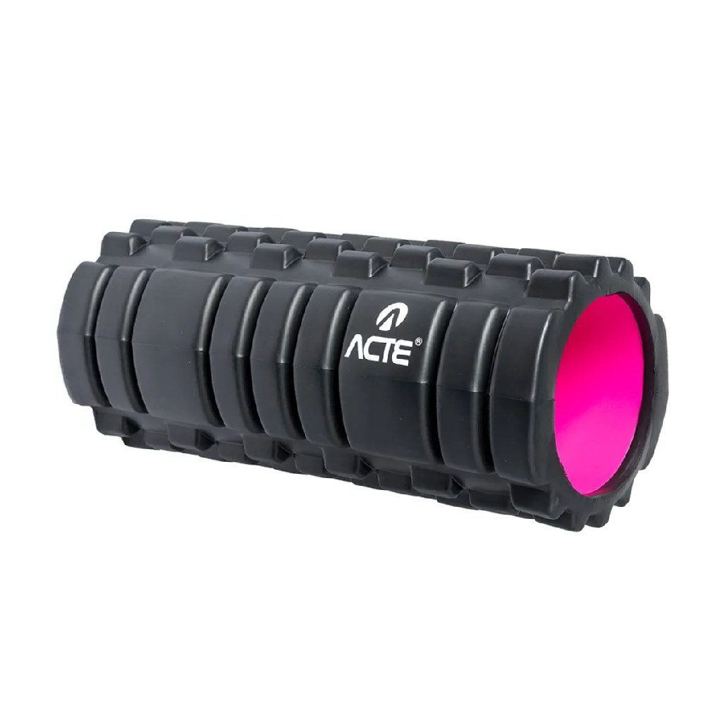 Rolo de Massagem de Liberação Miofascial Rigido 33cm Rosa T141-R Acte Sports