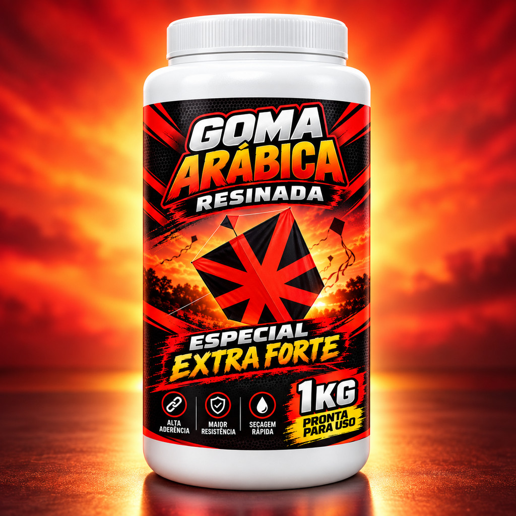Pipa - Cola Goma Arábica Colorida 1kg Resinada Fluorescente Engomar linha de pipa, diversão garantida — imagem 2 de 2