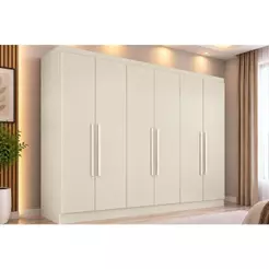 Guarda Roupa Casal 6 Portas e 6 Gavetas Oslo Off White - Europa
