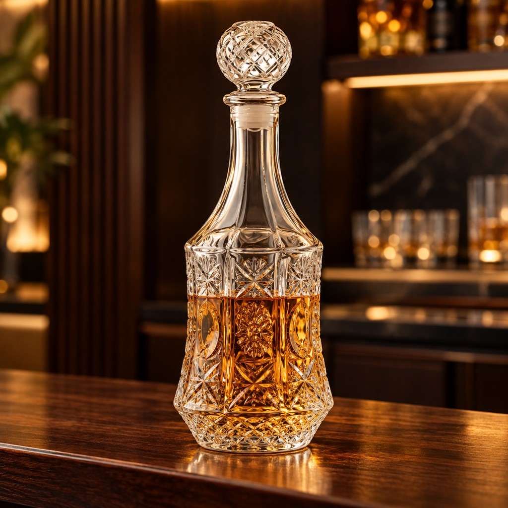 Garrafa Para Whisky Ophelia Hauskraft 1L Vidro com Tampa — imagem 2 de 2