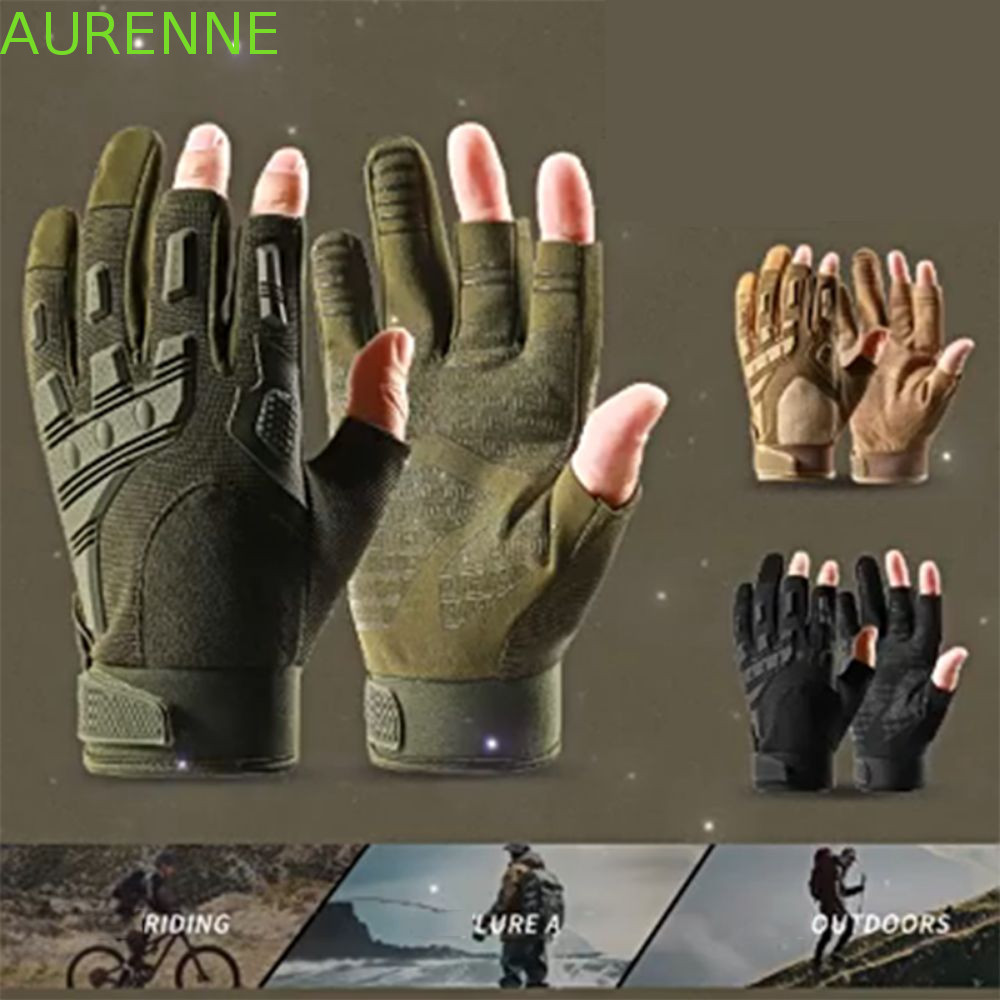 Luvas De Dedo De Corrida AURENNE , Antiderrapantes Resistentes Ao Desgaste Para Motocicleta Sem Dedos Masculinas Vintage
