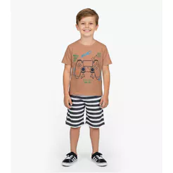 Conjunto Infantil Curto Verão Menino Select Marrom