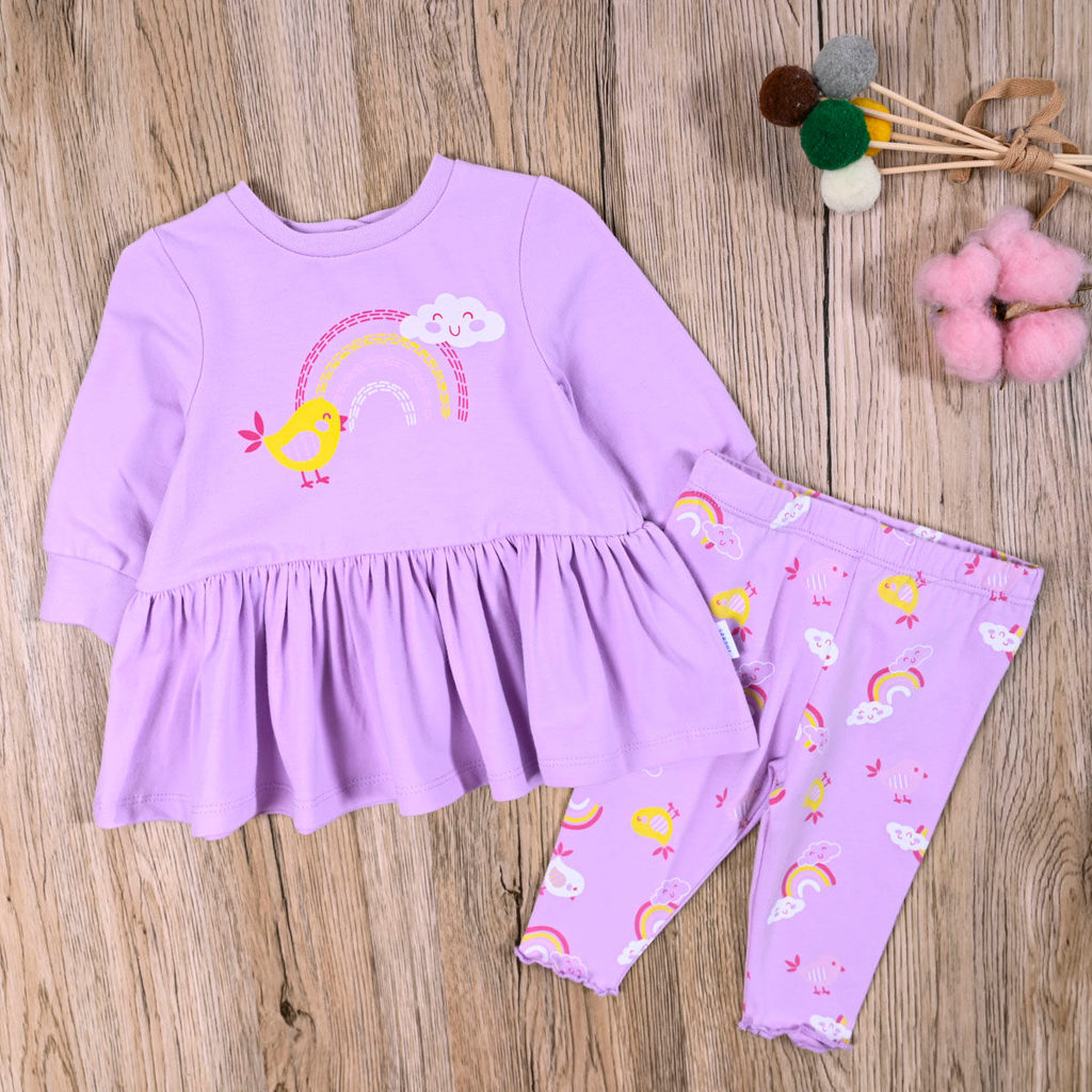 Comércio exterior europeu americano bebê menina primavera outono algodão manga comprida camiseta saia superior calças co