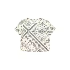 Blusa Feminina Padronagem Floral Marialícia Bege