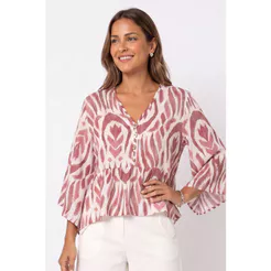 Blusa Feminina Ampla Estampa Digital Marialícia Rosa