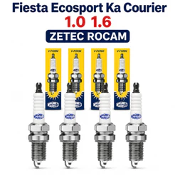 Jogo de Velas de Ignição Fiesta Ecosport Ka Courier 1.0 1.6 ZETEC ROCAM