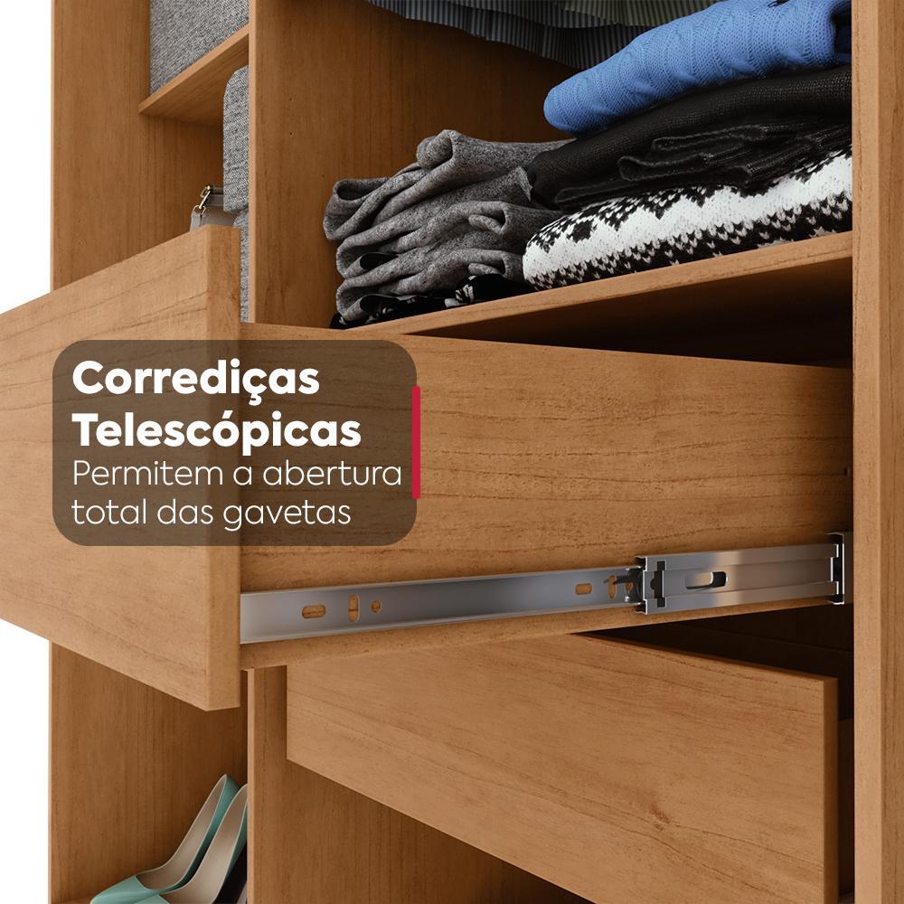 Guarda-Roupa Casal 6 Portas Easy Slim com Espelho Amendoa/Off White · foto 2