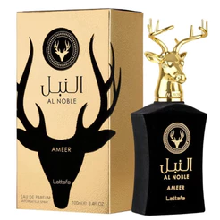 Perfume Árabe Al Noble Ameer Lattafa 100ml EDP Unissex Original Longa Fixação Couro Especiado Amadeirado Luxo