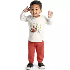 Calça Bebê Menino com Contraste Elian Laranja