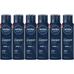 Kit Desodorante Aerosol Nivea Men Deep Original 150ml - 6 Unidades