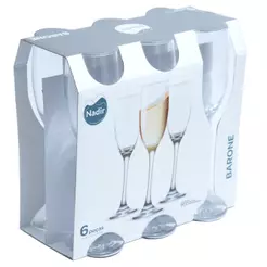 Conjunto 6 Taças para Champanhe 190ml Nadir Barone