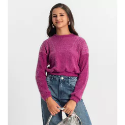 Blusão Juvenil Feminino Em Tricot Minty Roxo