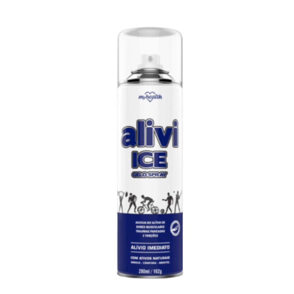 Spray Gelo Alivi Ice Alívio Imediato de Dores Musculares e Contusões 280ml - My Health