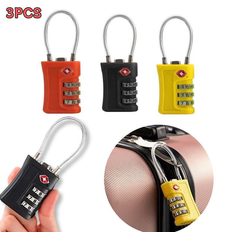 1PCS/3PCS Trava de combinação de cabo TSA para malas, mochilas e armários