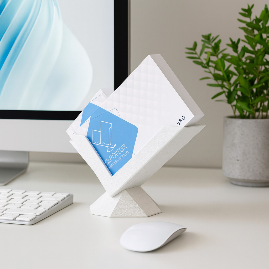 Expositor Porta Cartão DUPLO De Visita MINIMALISTA INSIDER Suporte para cartão panfleto Livreto Escritorio Sala