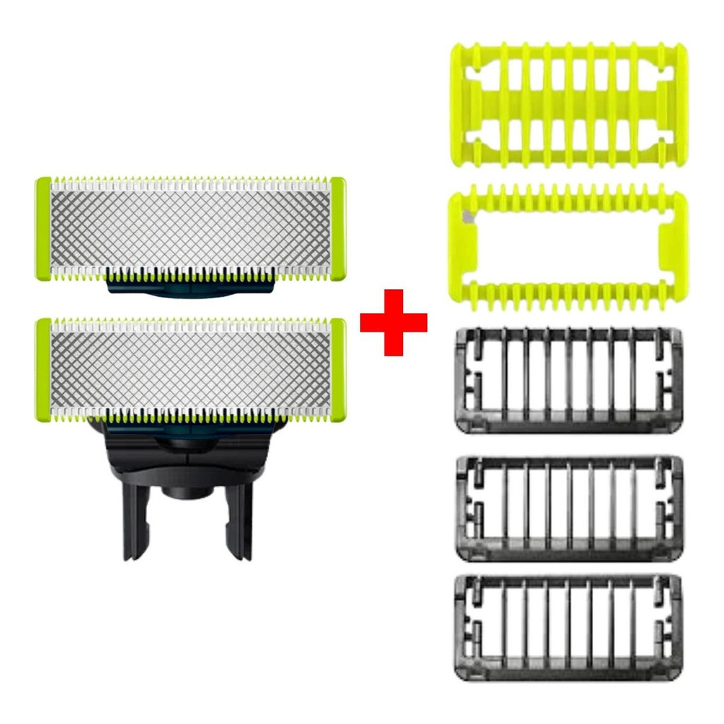 02 Laminas Refil + 02 Pentes P/ Barbeador Oneblade Philips