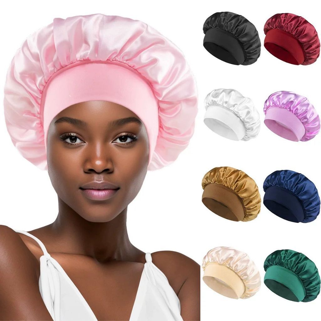 Touca/Gorro de Dormir de Cetim com Faixa Larga Cabelo Anti Frizz Toca Head em Oferta na Shopee