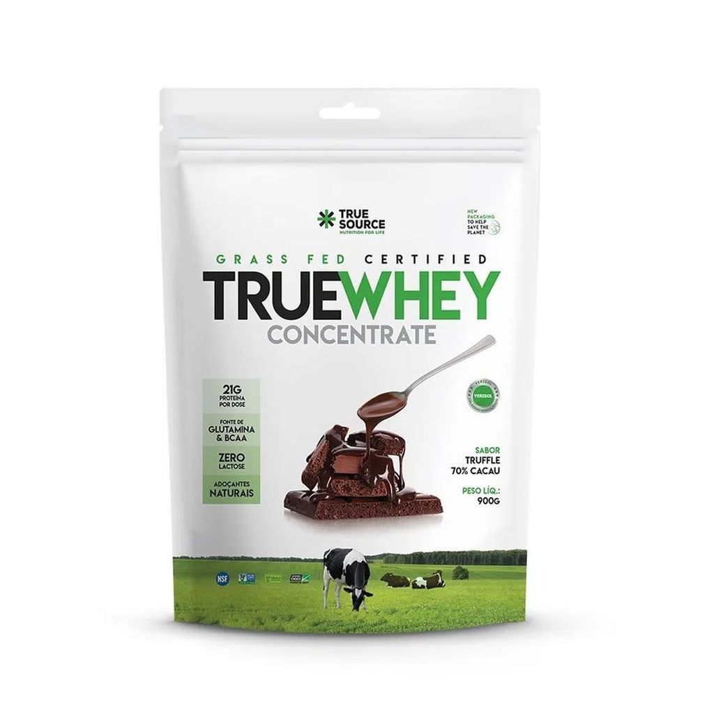 True Whey Concentrate - 900g Chocolate 70% Cacau - True Source em Oferta na Shopee