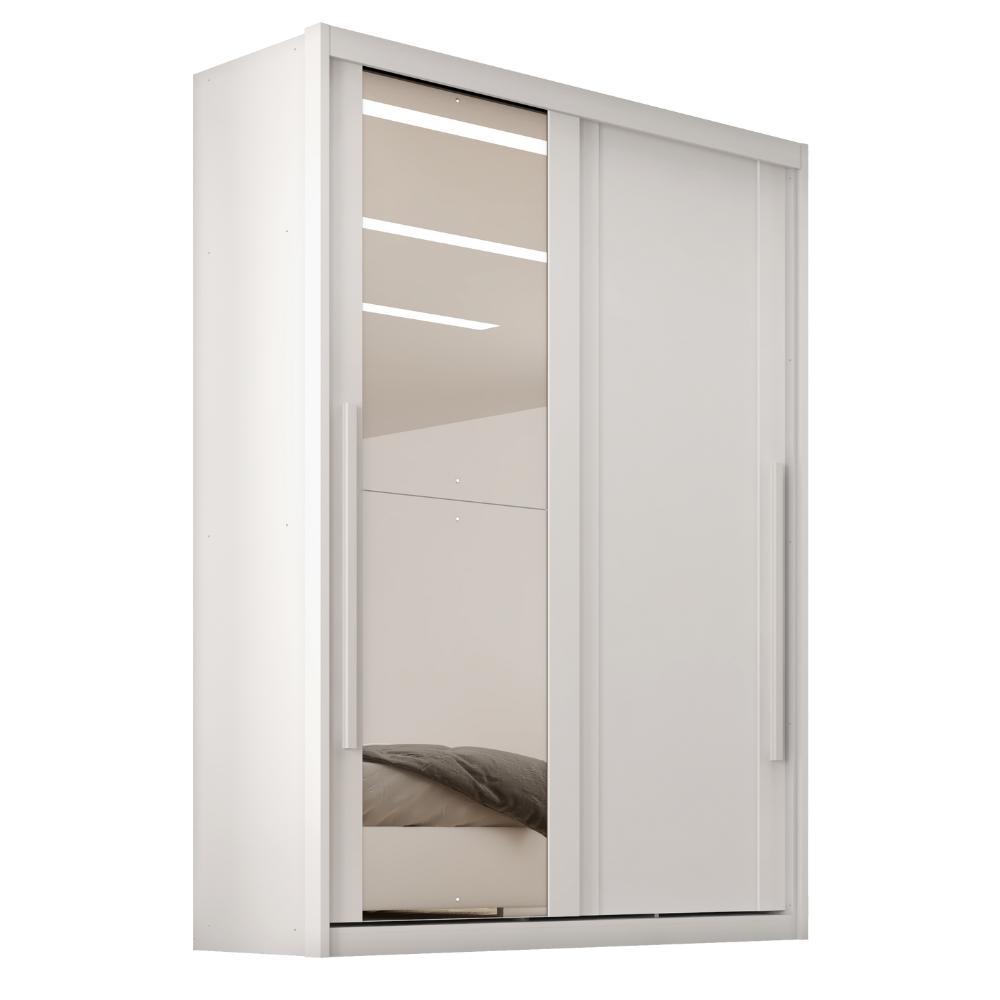 Guarda Roupas Casal 2 Portas de Correr com Espelho 100% MDF 3 Gavetas Ravena
