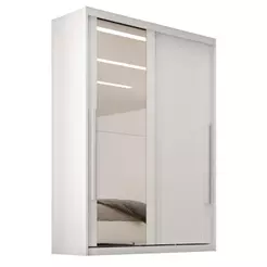 Guarda Roupas Casal 2 Portas de Correr com Espelho 100% MDF 3 Gavetas Ravena