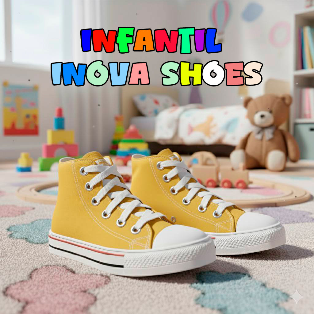 Tênis Bota star infantil Escolar Criança Preto branco azul vermelho