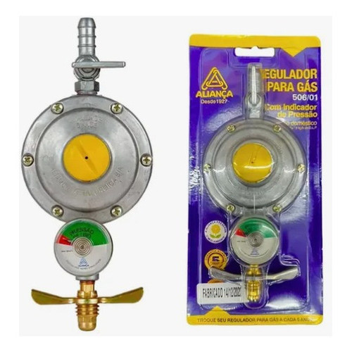 Registro Regulador Válvula Gás Aliança 2kg/h Manômet 506/01m