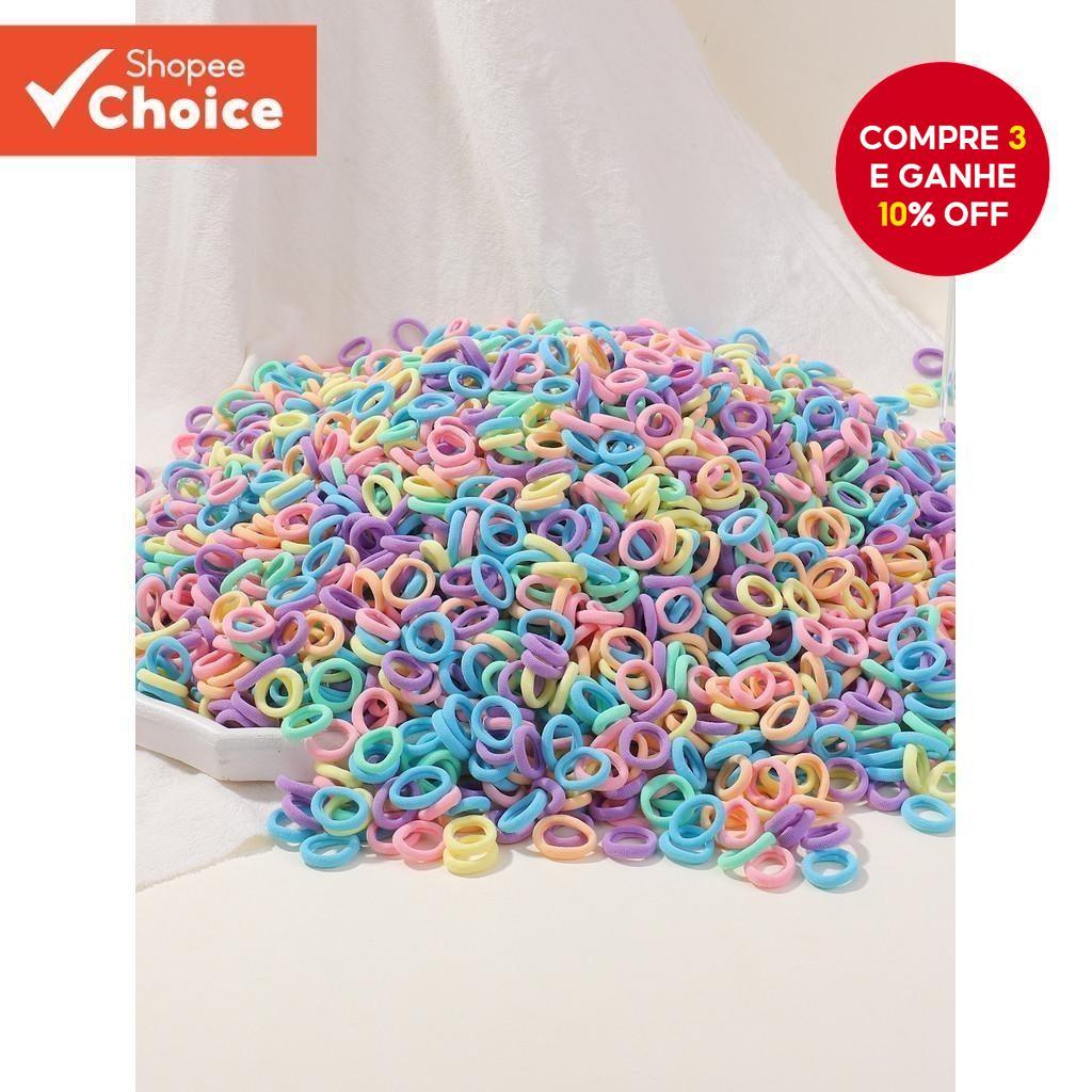 100 Unidades De Faixas De Cabelo Elásticas Coloridas , Mini Suportes De Rabo De Cavalo Definidos Para Meninas E Crianças