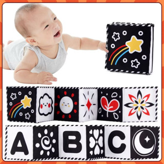 Brinquedo Livro De Pano Macio Para Bebês Alto Contraste Preto E Branco Sensorial De Pequeno Porte em Oferta na Shopee